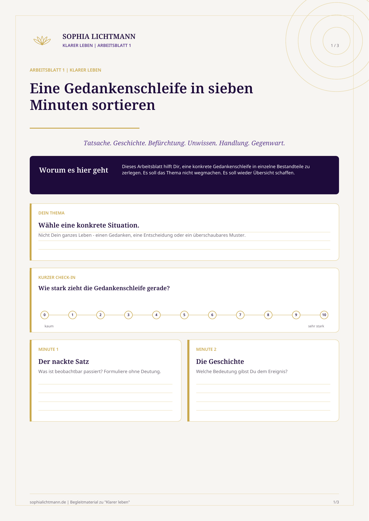 Vorschau Arbeitsblatt 1 aus Klarer leben